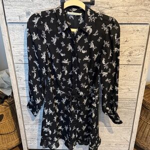 Abercrombie & Fitch Black and White Floral Blouse